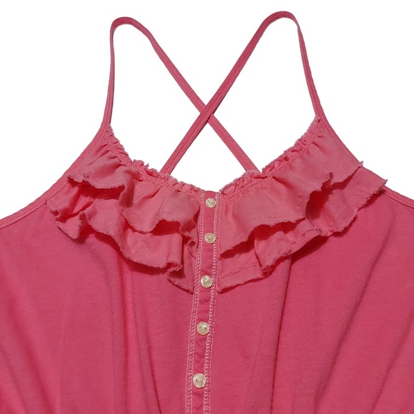 Abercrombie kids ruffled button-front spaghetti strap peplum top - Picture 3 of 9